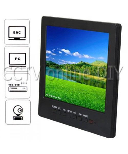 8 inch LCD Color CCTV Monitor with VGA BNC AV Port and Speaker 1024*768 Resolution