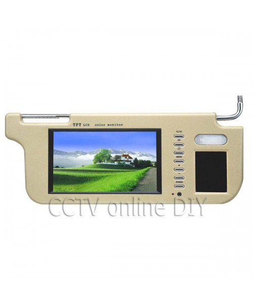 Left or Right 7" Car Sun Visor Monitor 2 Channel Video for DVD Player and Car Rearview Camera