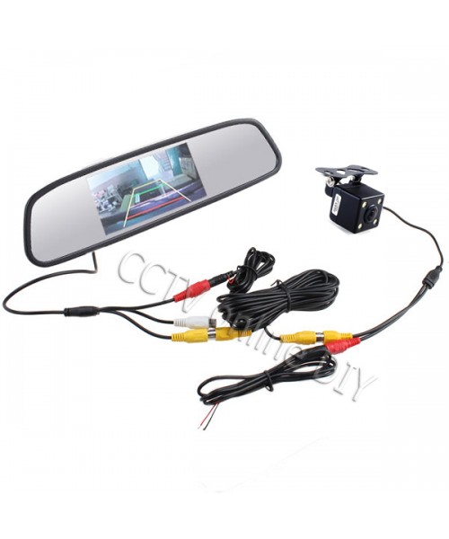 4.3" Screen TFT LCD Car Rear View Rearview Mirror Monitor + Backup Camera