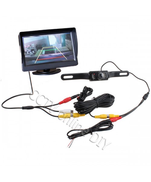 4.3" Screen TFT LCD Stand Car Rear View Rearview Monitor + Backup IR Camera