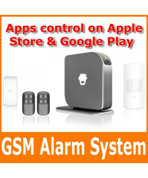 GSM SMS Burlar Alarm System 850/900/1800/1900MHz Universal Support 50 Wireless Sensors Apps Control on Apple Store & Google Play