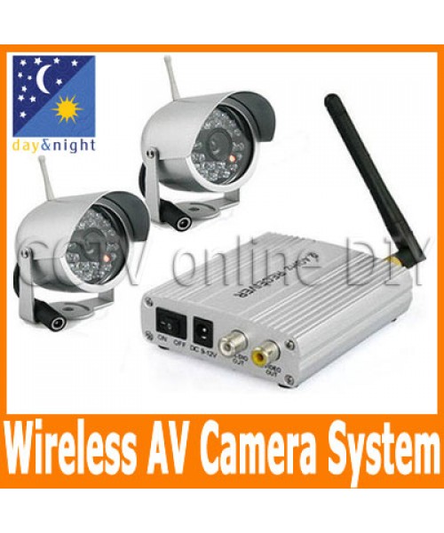 Home 2.4G Wireless Surveillance Security CCTV IR Day and Night CMOS Video Camera System Kit 4CH Reciver