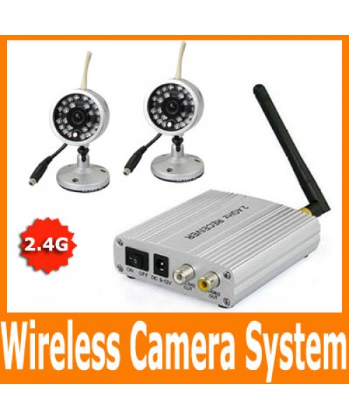 Home 2.4G Wireless Surveillance Security CCTV IR Day and Night CMOS Audio Video Camera System Kit 4CH Reciver