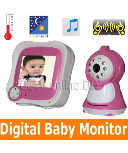 2013 Home Safety Wireless Baby Monitor 3.5" Color TFT LCD Night Vision Video Camera Intercom Temperature Display