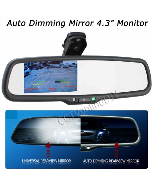 OEM Auto Dimming Rear View Mirror with 4.3 inch 800*480 Resolution TFT LCD Car Monitor Built in Special Bracket