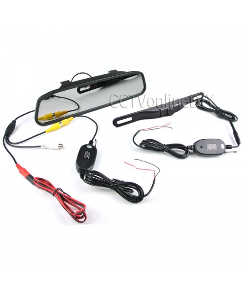 Wireless 4.3" LCD Car Rear View Rearview DVD Mirror Monitor + IR Backup Camera