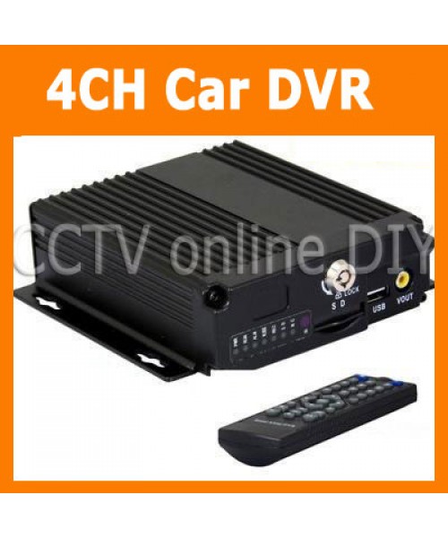 4CH H.264 Realtime SD Card Car Mobile DVR 4CH Audio 1D1+3CIF Realtime Recorder Support Max 32G