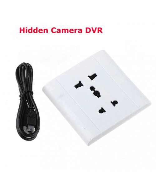 Wall Socket Pinhole Spy Hidden Camera Security Socket Voice-Activated DVR Video Recorder