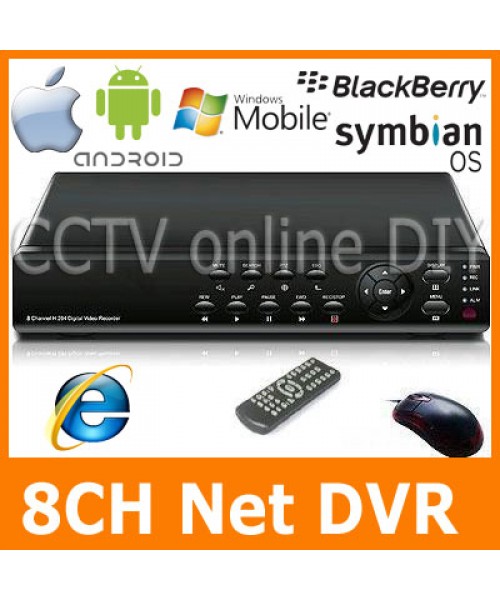 8CH Audio Video CCTV H.264 Surveillance Security DVR System IE Mobile Phone Access PTZ Control