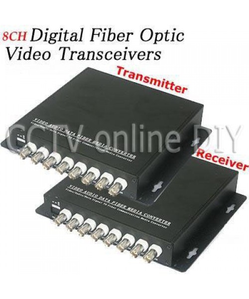 8 Channel Video Data Fiber Media Converter Digital Optical Transmitter and Receiver System For CCTV Security