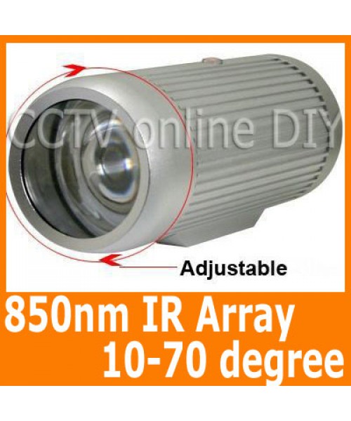 3800mw 850nm Wavelength IR Array Illuminator Lighting 10-70 Degree Adjustable for Security CCTV Camera