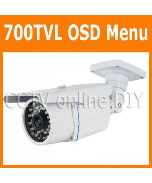 Security CCTV 700TVL 1/3" SONY E-Effio CCD OSD Menu Waterproof Outdoor IR Day and Night Camera