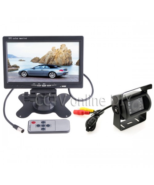 New 7" Car/Bus/ Truck Rear View LCD Standalone Monitor System Kit with 18 IR LED Reversing Back up Camera