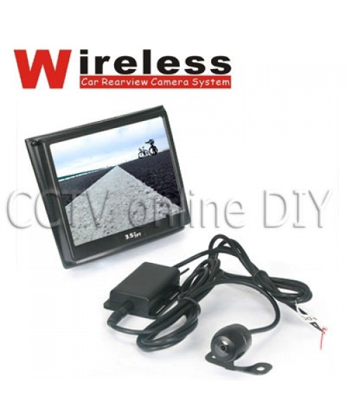 2.4G Wireless Car Rear View Back Up Wide Angle Camera System 3.5inch Color Monitor Screen