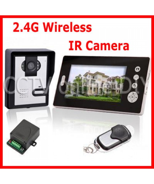 2.4GHz Wireless 7 Inch Digital TFT LCD Video Door Phone Home IR Camera Intercom System