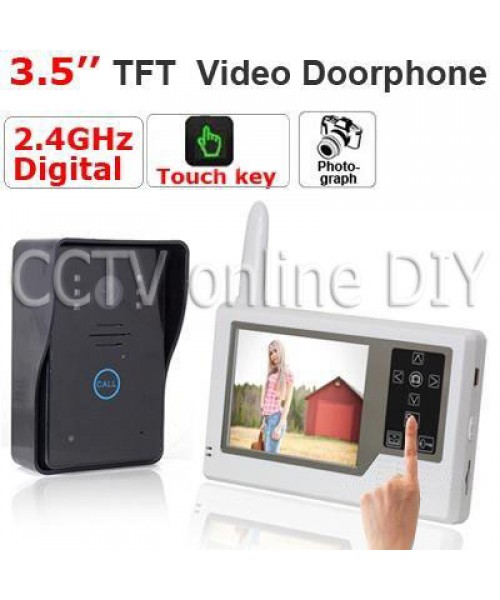 Home 2.4GHz Digital Wireless Video Door Phone Intercom System IR Camera 3.5 inch TFT LCD Touch Key Take Photos