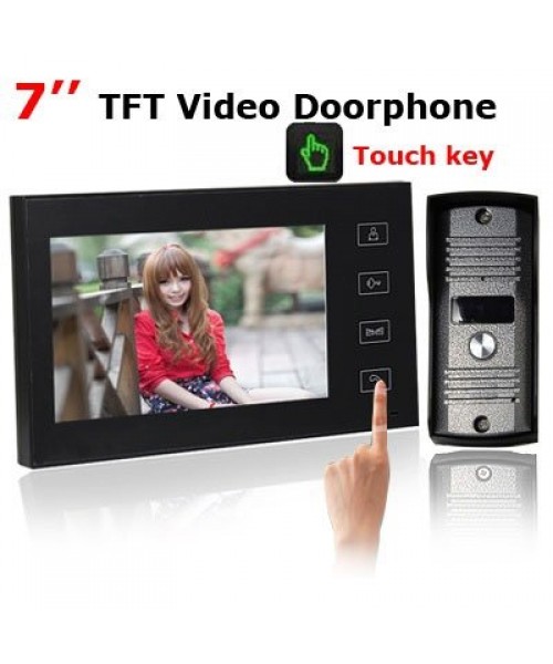 Ultra-thin Home 7" TFT LCD Color Video Door phone Intercom System with Touch Key Free Shipping