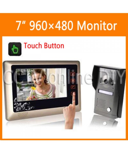 7 inch 960 x 480 TFT LCD IR Camera Home Video Door Phone Doorbell Entry System with Touch Button