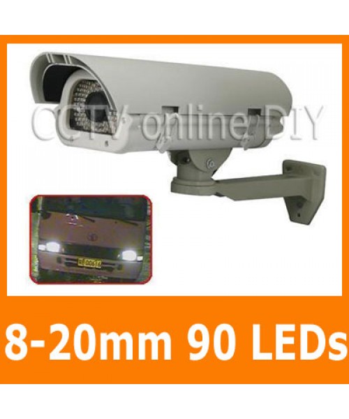 Profession Security CCTV 650TVL Effio CCD 8-20mm Lens 90 Leds Weatherproof Car Number Plate Capture Camera