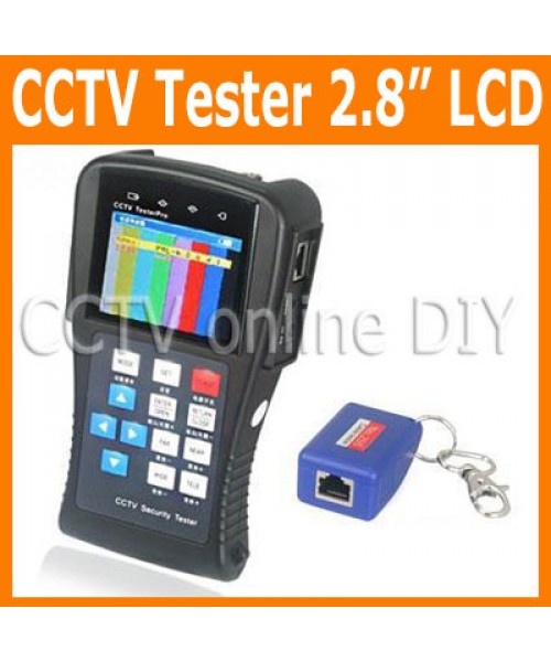 Portable 2.8" inch TFT LCD Monitor UTP Cable and PTZ CCTV Security Video Camera Tester with Rechargeable Battery