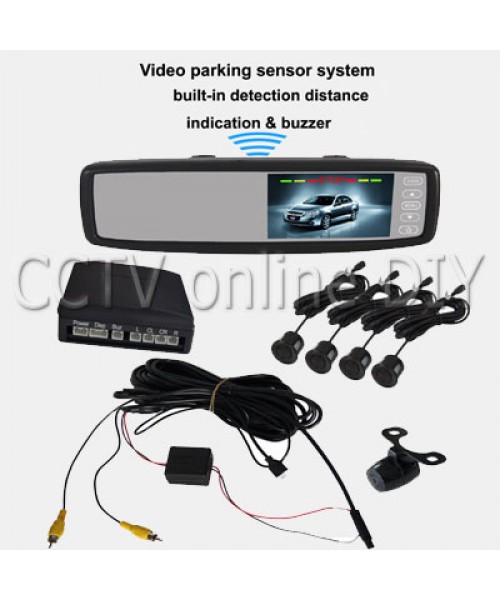 Universal 4.3" inch Car Rear View Monitor Video Camera Parking Sensor System Free Shipping