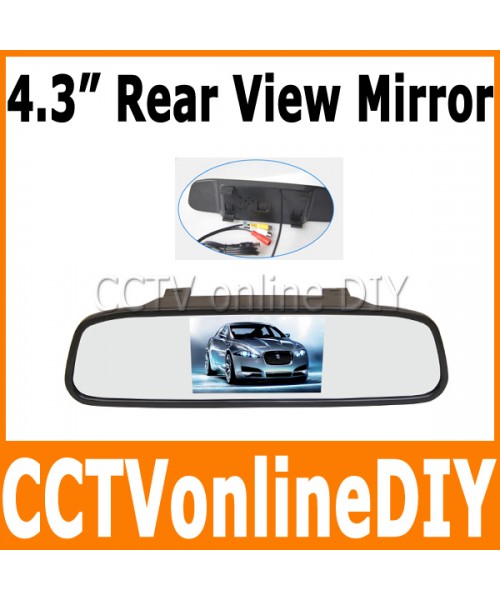 4.3" Car Rear View Mirror Monitor AV Signal Auto Detect Power ON/OFF 2CH Video Input
