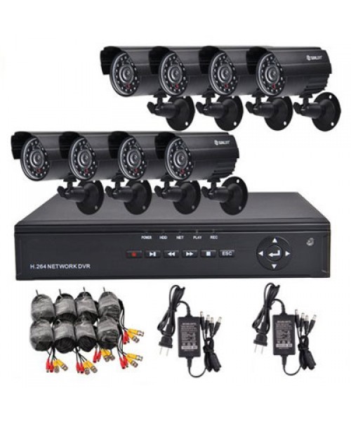 Home 8CH CCTV Security System 8pcs Day and Night Weatherproof Video Camera Surveillance DVR Mobile Phone Access