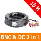 10M/33Ft Security CCTV Male BNC Video and Power Plug and Play Cable Wires