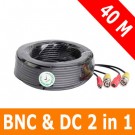 40M/131Ft 2in1 CCTV Video BNC and Power Cable for Security Device