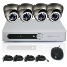 Home 4CH H.264 Full D1 Network DVR 1/4 CMOS 420TVL 3.6mm Dome IR CCTV Camera Security Video System Kit