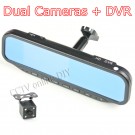 4.3" Special Car Rear view Mirror DVR Monitor HD 1280x720 Camera with Bracket Video Input Support Dual Cameras Recording+4G Card