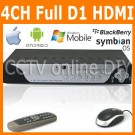 4CH H.264 FUll D1 Realtime Recording 1080P HDMI Port Network Standalone CCTV DVR Support Mobile Phone View