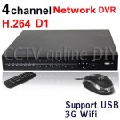 4CH H.264 Full D1 120fps realtime standalone network Surveillance Security CCTV DVR support 3G WIFI function