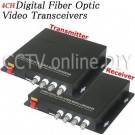 4 Channel Video Data Fiber Media Converter Digital Optical Transmitter and Receiver System For CCTV Security