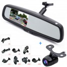 Car Rear View Kit 4.3" LCD Mirror Monitor + Reverse Backup Parking Camera, Interior Replacement Rearview Mirror with OEM Bracket