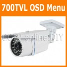 Security CCTV 700TVL 1/3" SONY E-Effio CCD OSD Menu Waterproof Outdoor IR Day and Night Camera