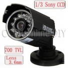 CCTV 700TVL High Resolution Night Vision Camera 1/3" SONY Super HAD CCD II 3.6mm Lens 21 IR Leds OSD Menu waterproof