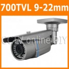 Security CCTV 700TVL 1/3" SONY E-Effio CCD 9-22mm Varifocal Zoom Lens Weatherproof 42 IR Leds Day&Night Camera with OSD Menu