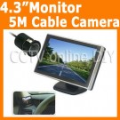 4.3 inch TFT LCD Monitor 5M Cable Wired Car Rear View Camera Parking System