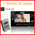 Home Video Door Phone Doorbell Intercom System 7" 960 x 480 Color Monitor with Touch Button IR Camera