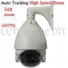 Security CCTV 7 inch 1/3" CCD 650TVL 3.2~115.2mm 36X Optical Zoom Auto Tracking High Speed Dome PTZ IR Camera 256 Preset