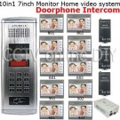 10 Units Apartment Video Door Phone doorbell Intercom System 10pcs 7 inch Monitor with 10PCS RF Card