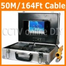 50M/164Ft Underwater Fishing and Boat Inspection Video Camera System Sharp CCD 9 Light LED Camera 7 inch Color Monitor