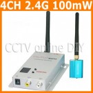 CCTV 4CH 100mW 2.4G Wireless AV Transmitter and Receiver Kit for Security Camera Model Airplane