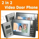 Home Video Door Phone Intercom 7" LCD Full Color Doorbell Intercom Kit 2 Camera 2 Monitor Unclock Function