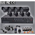 Home 4CH CCTV Security System 4pcs Day and Night Weatherproof Video Camera Surveillance DVR Mobile Phone Access