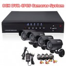 Home Surveillance Video System 8CH CCTV DVR 4pcs Day and Night Weatherproof Security Camera Mobile Phone Access