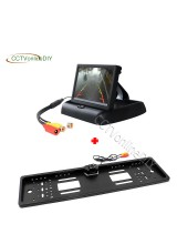 Vehicle Auto parking system , HD CCD Night Vision EU European Car License rear view camera + 4.3 inch Car Foldable Monitor