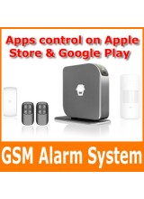 GSM SMS Burlar Alarm System 850/900/1800/1900MHz Universal Support 50 Wireless Sensors Apps Control on Apple Store & Google Play