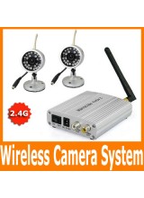 Home 2.4G Wireless Surveillance Security CCTV IR Day and Night CMOS Audio Video Camera System Kit 4CH Reciver